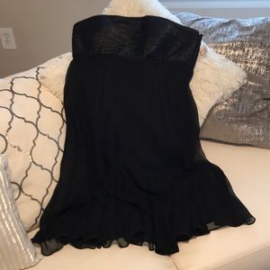 Silk and Chiffon Black Cocktail Dress